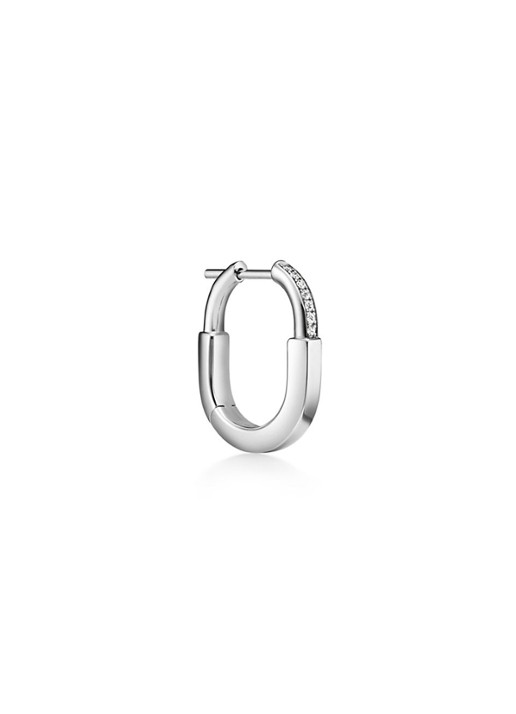 Tiffany & Co. Tiffany Lock Small oorringen van 18 karaat witgoud met diamant 83006 - voorkant 2 undefined