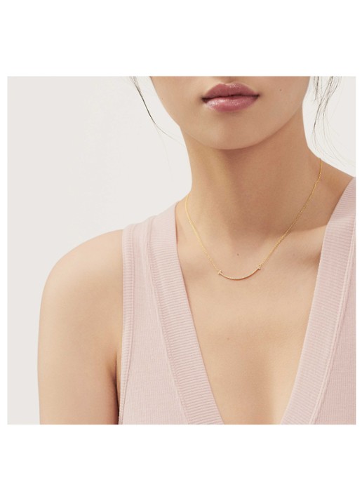 Tiffany & Co. Tiffany T Smile ketting van 18 karaat geelgoud met diamant 71288 - achterkant 7 undefined