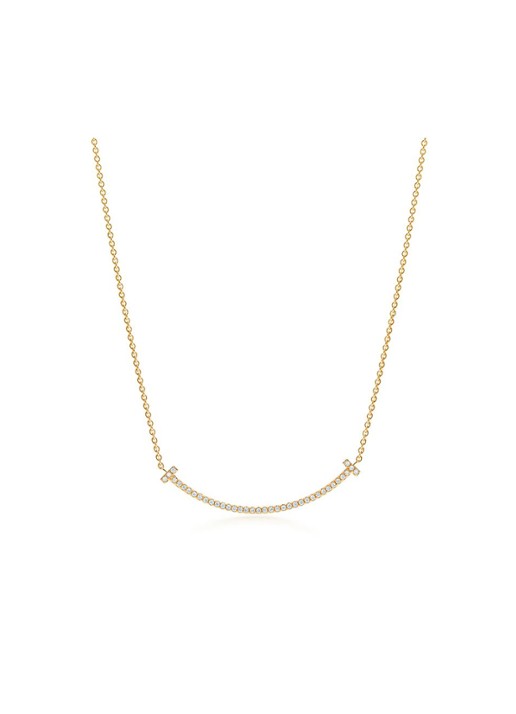 Tiffany & Co. Tiffany T Smile ketting van 18 karaat geelgoud met diamant 71288