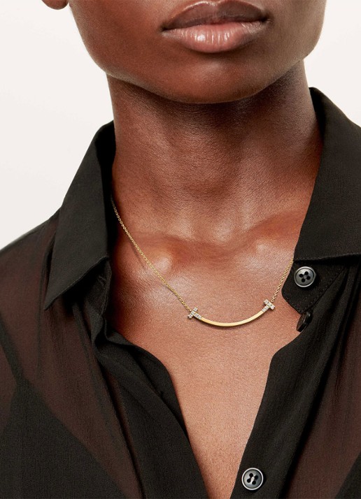 Tiffany & Co. Tiffany T Smile Medium ketting van 18 karaat geelgoud met diamant 84617 - detail 3 undefined