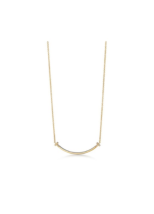 Tiffany & Co. Tiffany T Smile Small ketting van 18 karaat geelgoud met diamant 84611