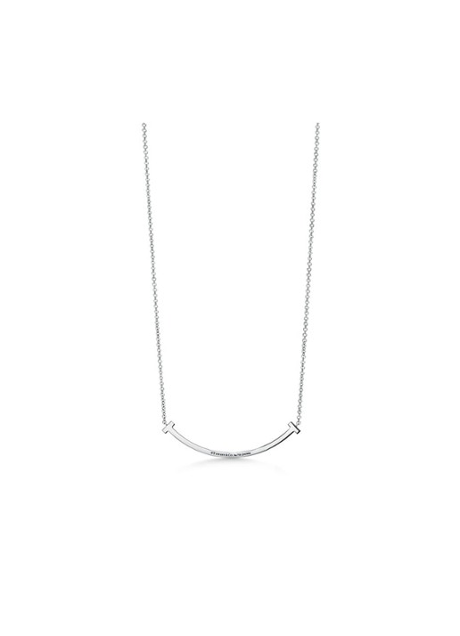 Tiffany & Co. Tiffany T Smile Small ketting van 18 karaat witgoud met diamant 84612 - voorkant 6 undefined