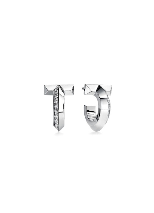 Tiffany & Co. Tiffany T T1 oorringen van 18 karaat witgoud met diamant 28956 - voorkant 4 undefined