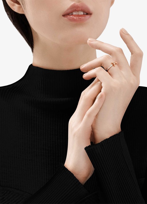 Tiffany & Co. Tiffany T T1 ring van 18 karaat roségoud met diamant 67940 - detail undefined