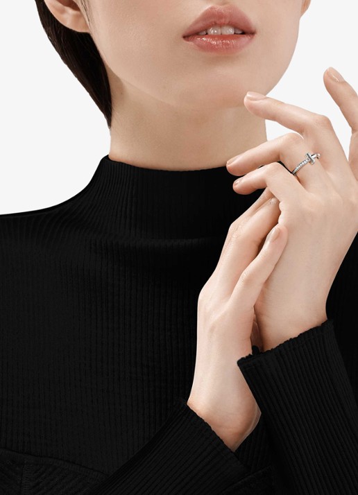 Tiffany & Co. Tiffany T T1 ring van 18 karaat witgoud met diamant 67943 - detail undefined