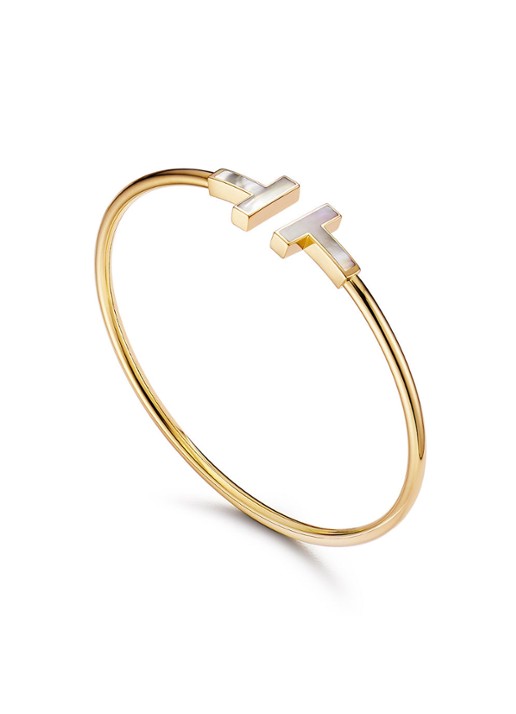 Tiffany & Co. Tiffany T Wire bangle van 18 karaat geelgoud met parelmoer 56576 - voorkant 2 undefined