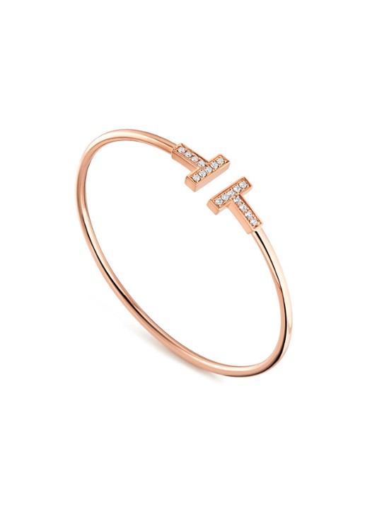 Tiffany & Co. Tiffany T Wire bangle van 18 karaat roségoud met diamant 69753 - voorkant 2 undefined