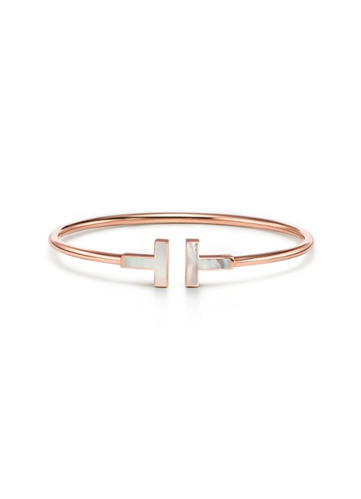 Tiffany & Co. Tiffany T Wire bangle van 18 karaat roségoud met parelmoer 56574