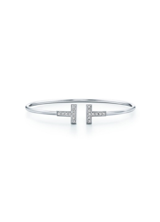 Tiffany & Co. Tiffany T Wire bangle van 18 karaat witgoud met diamant 69749