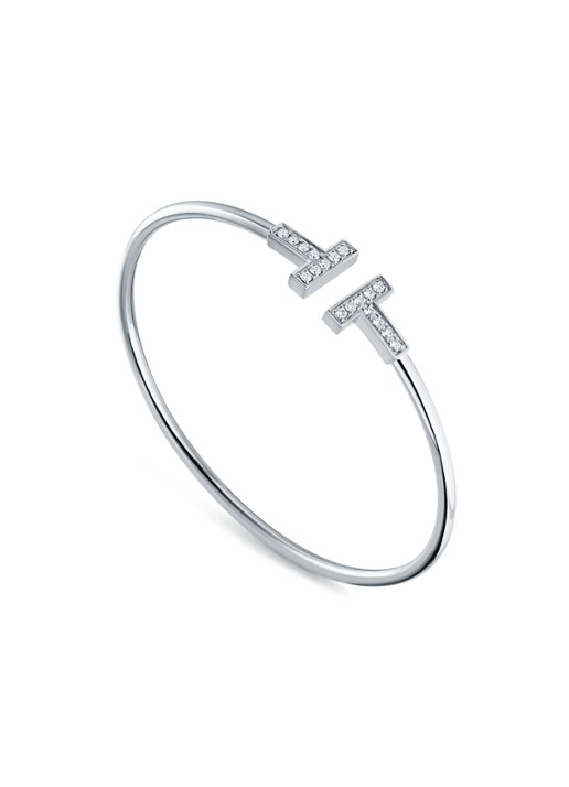 Tiffany & Co. Tiffany T Wire bangle van 18 karaat witgoud met diamant 69749 - voorkant 2 undefined