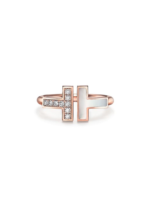 Tiffany & Co. Tiffany T Wire ring van 18 karaat roségoud met diamant en parelmoer 57532 - voorkant undefined