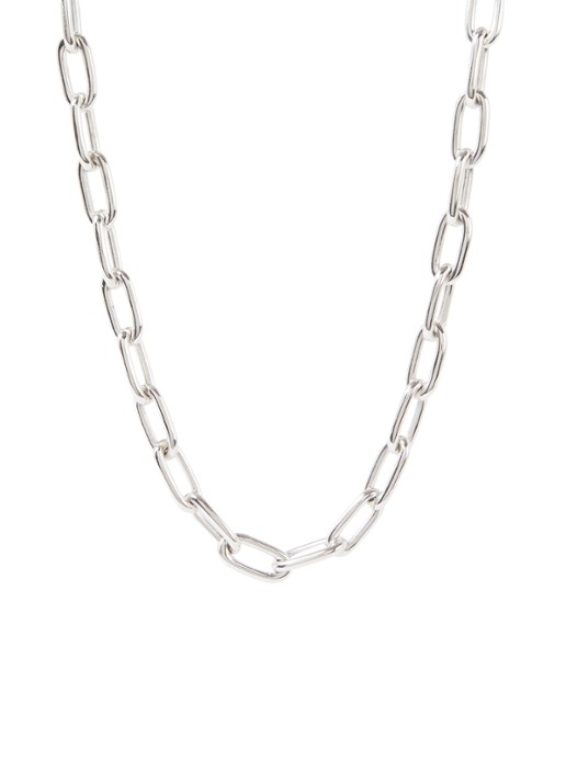 Tilly Sveaas Small Oval Chain ketting van zilver - voorkant 3 zilver