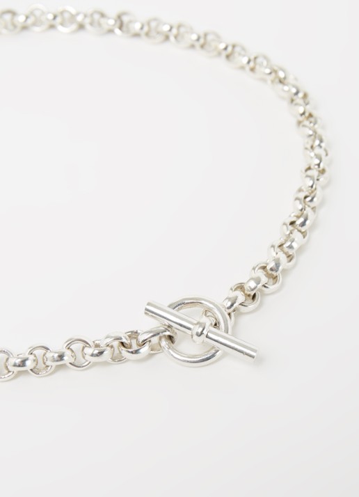 Tilly Sveaas Small Rolo Link schakelketting van zilver - detail zilver