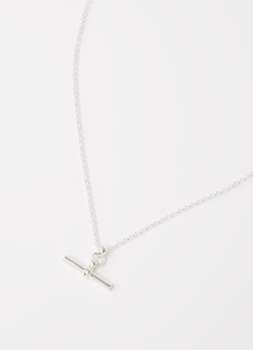 Tilly Sveaas Small T-Bar ketting van zilver - detail 3 zilver
