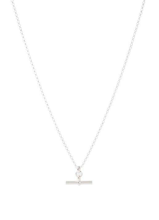Tilly Sveaas Small T-Bar ketting van zilver - voorkant zilver