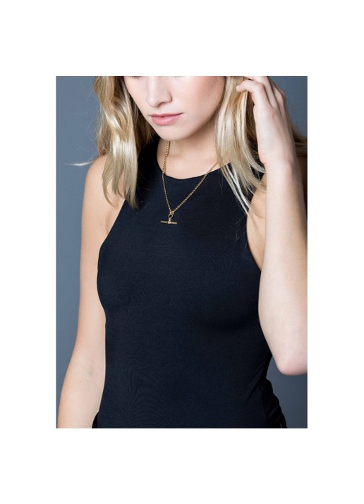 Tilly Sveaas Small T-Bar ketting verguld - detail goud
