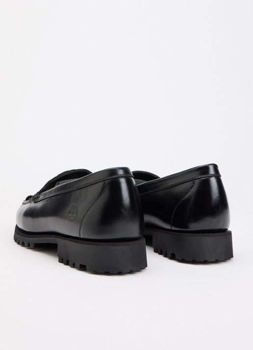 Timberland  Authentic loafer van lakleer met franjes - achterkant 4 zwart