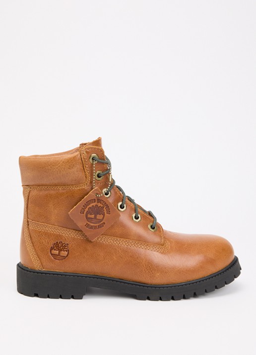Timberland Biker boot van leer met logo