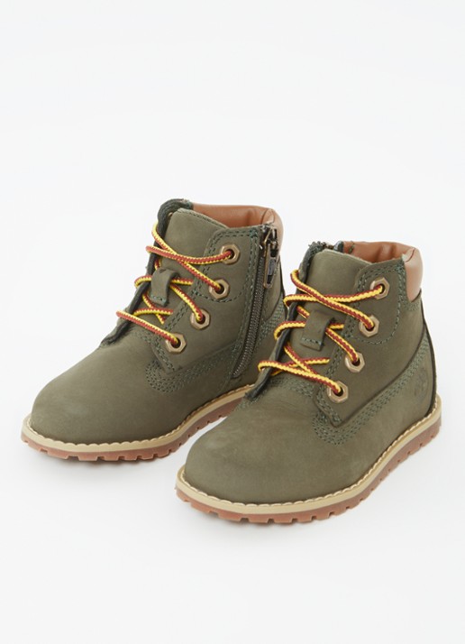 Timberland Pokey Pine veterboot van nubuck - voorkant 2 groen