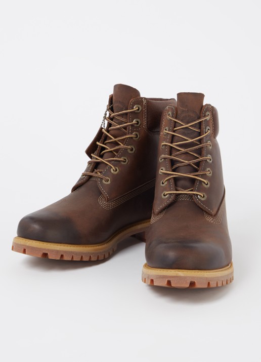 Timberland Premium 6-Inch veterboot van leer met logo - detail 3 donkerbruin