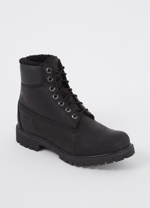 Timberland Premium 6-Inch veterboot van leer - voorkant zwart