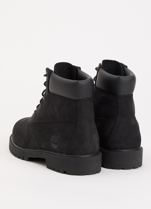 Timberland Veterschoen van leer met logo - achterkant 3 zwart