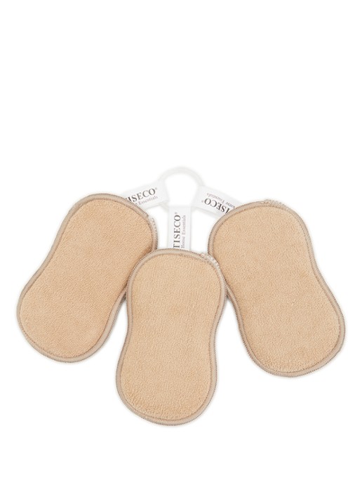 Tiseco Essentials keukenspons set van 3 - voorkant beige