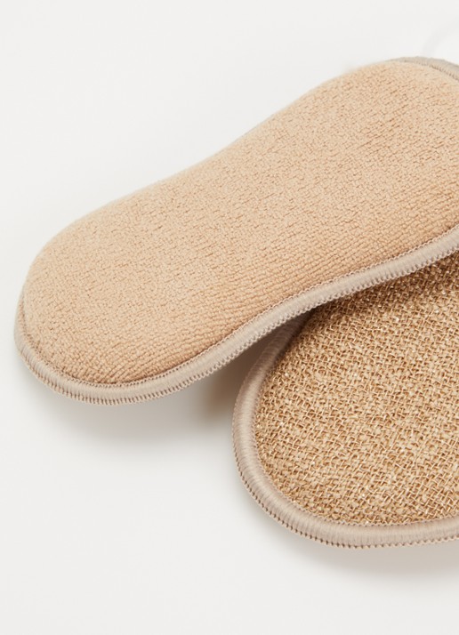 Tiseco Essentials keukenspons set van 3 - voorkant 2 beige