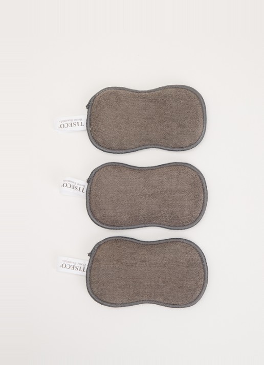 Tiseco Essentials keukenspons set van 3 - voorkant grijs