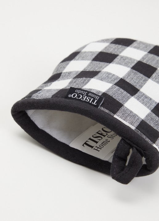 Tiseco Gingham ovenwant set van 2 - voorkant 2 zwart