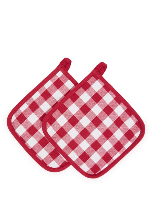 Tiseco Gingham pannenlap set van 2