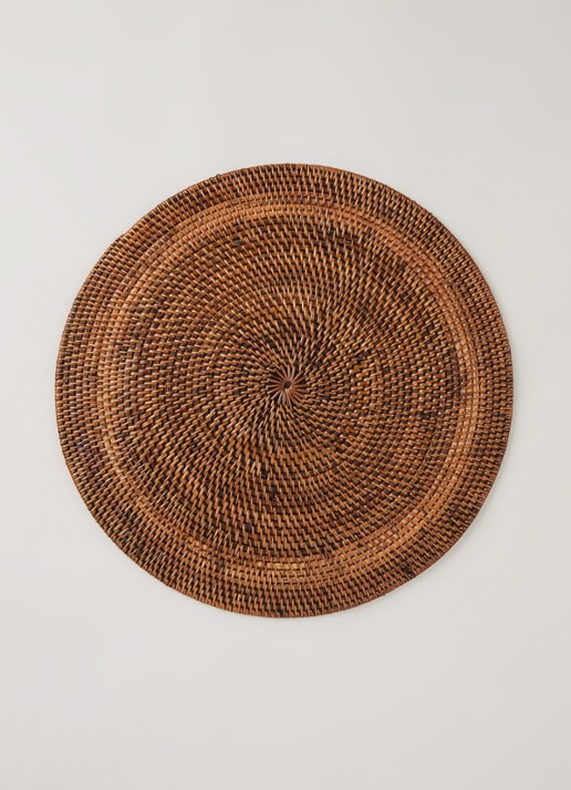 Tiseco Placemat van rotan 36 cm  - voorkant 2 bruin
