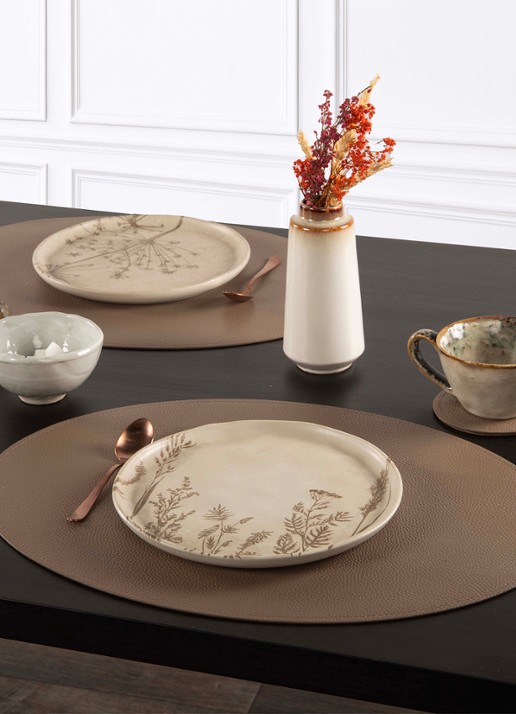 Tiseco Trudo placemat 33 x 45 cm - voorkant 2 bruin