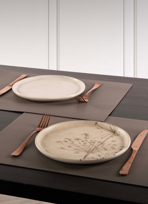 Tiseco Trudo placemat 33 x 45 cm - voorkant 2 grijs