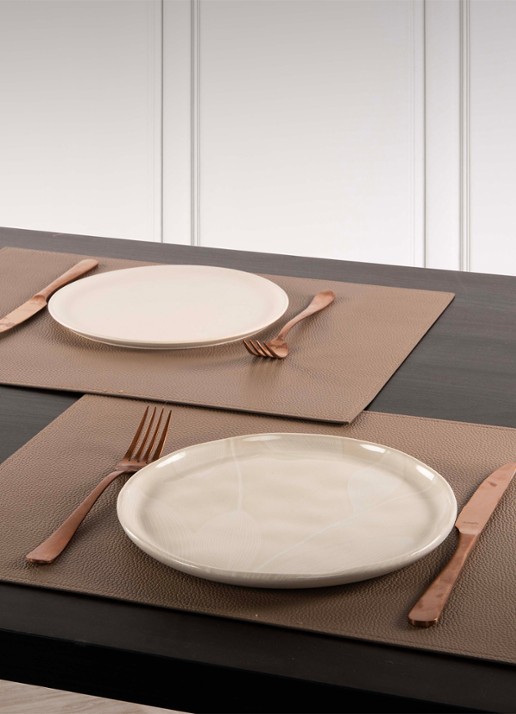 Tiseco Trudo placemat 33 x 45 cm - voorkant 2 grijs