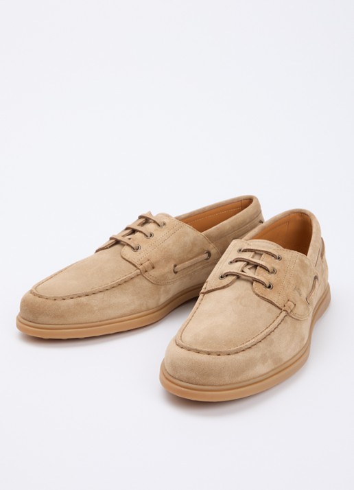 Tod's Barca Gomma bootschoen van suède - detail 3 donkerbeige