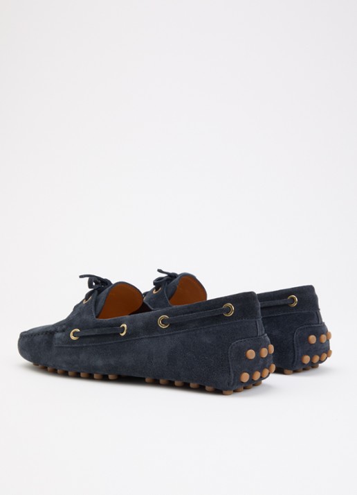 Tod's Boat Gommino mocassin van kalfssuède - achterkant 6 donkerblauw