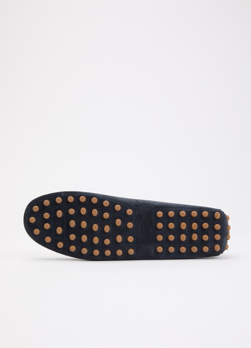 Tod's Boat Gommino mocassin van kalfssuède - detail 3 donkerblauw
