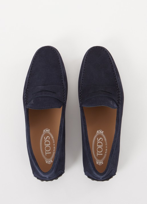 Tod's City Gommino mocassin van suède - detail 7 donkerblauw