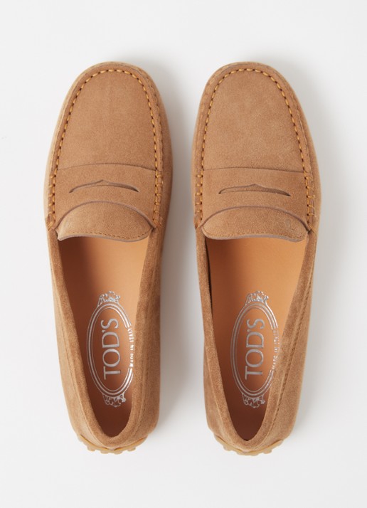 Tod's City Gommino mocassin van suède - detail 7 cognac