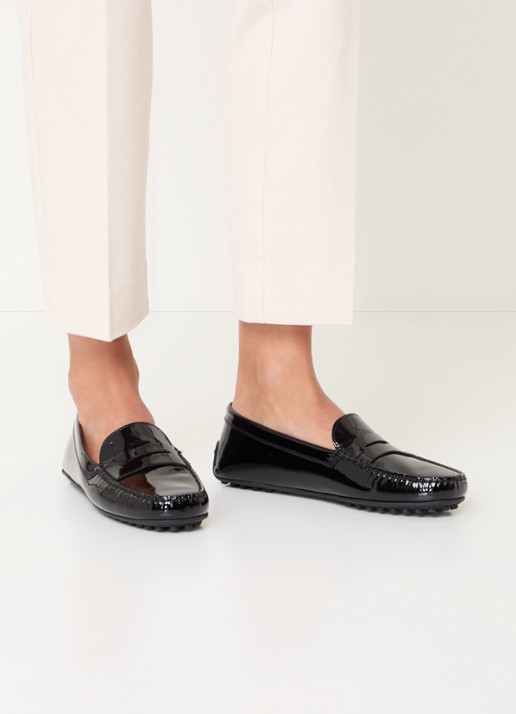 Tod's Gomma mocassin van leer met lakfinish - voorkant 2 zwart