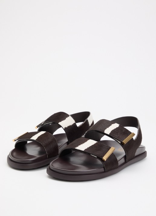 Tod's Gomma sandaal van koeienvacht - detail 3 zwart