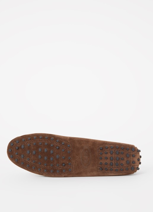 Tod's Gommino Driving bootschoen van suède - detail 3 donkerbruin