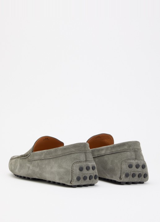 Tod's Gommino mocassin van suède - achterkant 5 olijfgroen