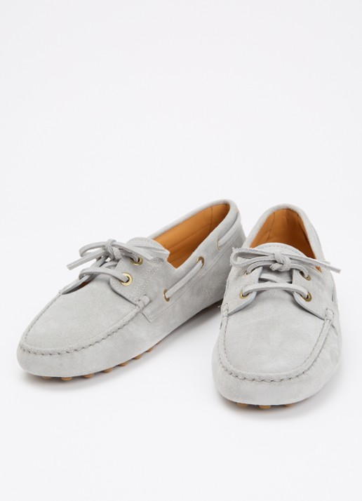 Tod's Gommino mocassin van suède - detail 3 grijs