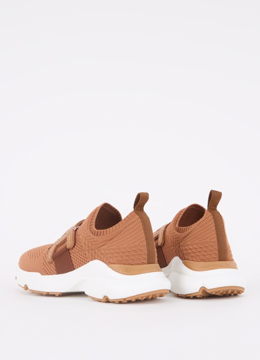Tod's Kate sneaker met met gebreid bovenwerk - achterkant 4 camel