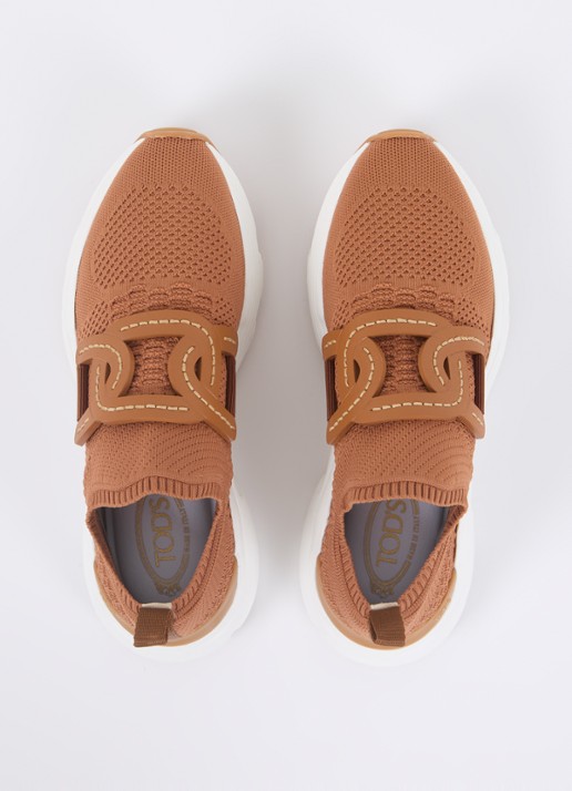 Tod's Kate sneaker met met gebreid bovenwerk - detail 2 camel