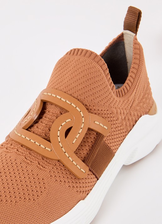 Tod's Kate sneaker met met gebreid bovenwerk - detail 7 roestbruin