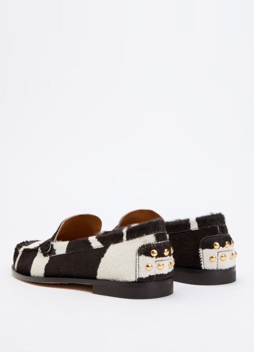 Tod's Loafer van kalfsleer met dierenprint  - achterkant 6 donkerbruin