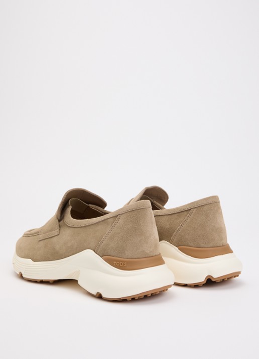 Tod's Mocassino Bordo slip-on van kalfssuède - achterkant 6 zand